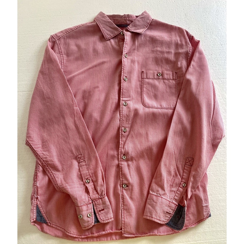 Mens Tommy Bahama Pink Gingham Button Down Shirt Medium